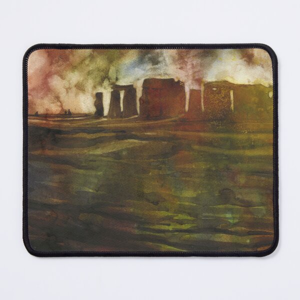 Item preview, Stonehenge ruins in the UK countryside- watercolor painting Stonehenge Great Britain landscape sunset artwork designed and sold by rfoxphoto.