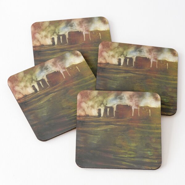 Item preview, Stonehenge ruins in the UK countryside- watercolor painting Stonehenge Great Britain landscape sunset artwork designed and sold by rfoxphoto.