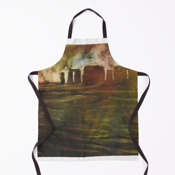Item preview, Stonehenge ruins in the UK countryside- watercolor painting Stonehenge Great Britain landscape sunset artwork designed and sold by rfoxphoto.