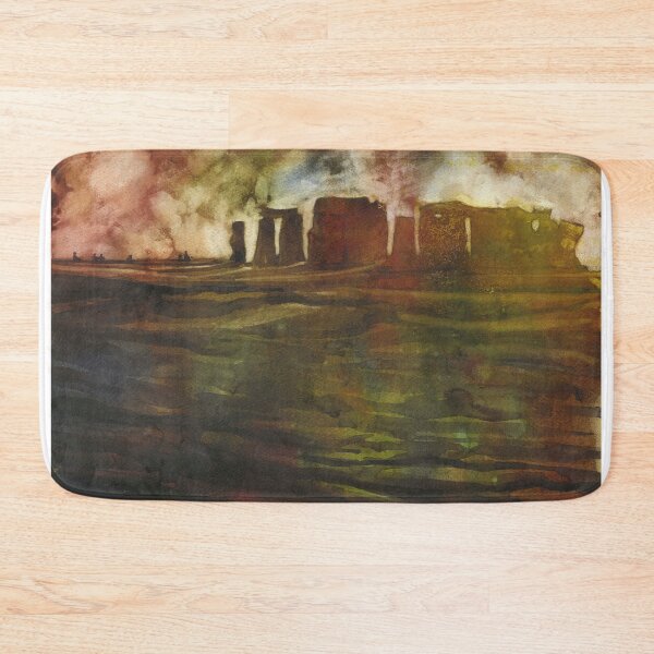 Item preview, Stonehenge ruins in the UK countryside- watercolor painting Stonehenge Great Britain landscape sunset artwork designed and sold by rfoxphoto.