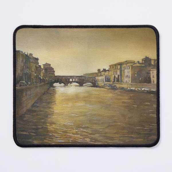 Item preview, Ponte Vecchio bridge in medieval city of Florence, Italy.  Watercolor of Ponte Vecchio, Florence art designed and sold by rfoxphoto.