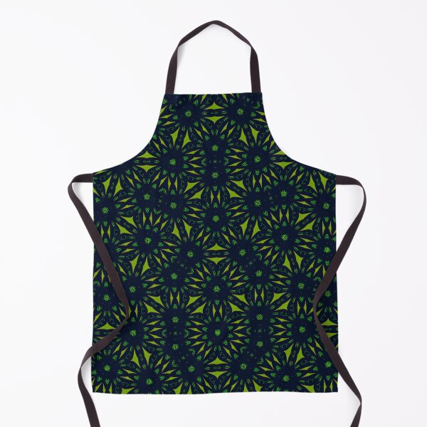 Item preview, Vibrant Jasmine Green and Black Penrose Seamless Print   designed and sold by protegra.
