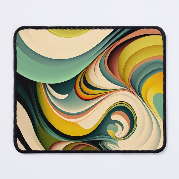 Item preview, "Jade" - Liquid Swirl Contemporary Abstract Pattern in Orange, Yellow, Black, Navy, Brown, Cream, Blue, Green designed and sold by HiArtify ❤️.