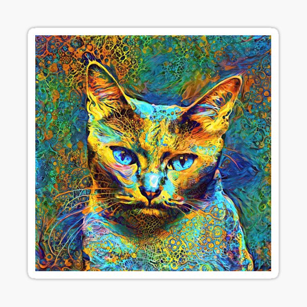 Abstract Art | Deep Style abstraction | Cat Sticker