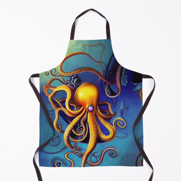 Item preview, Steampunk fantasy octopus, AI art designed and sold by Dendros-Studio.