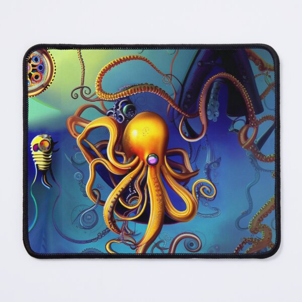 Item preview, Steampunk fantasy octopus, AI art designed and sold by Dendros-Studio.