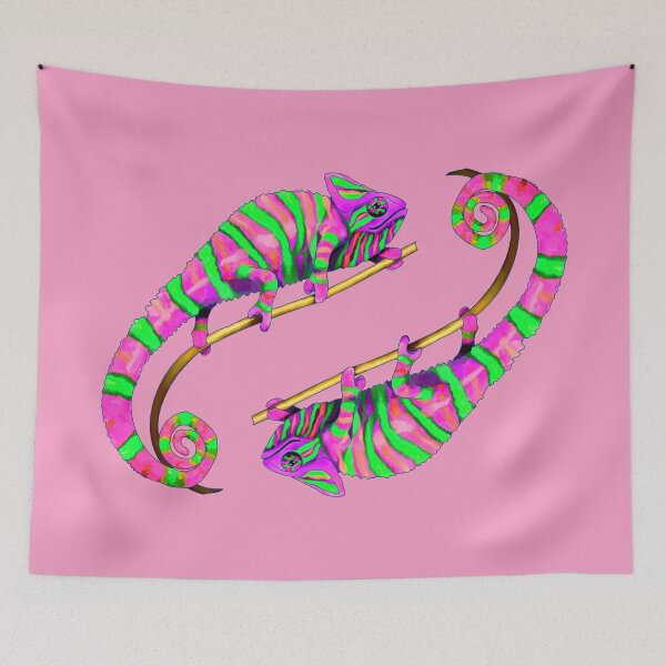 Item preview, Colorful Chameleon Love - Pink and Green Lizard designed and sold by LaRoach Digital Arts.