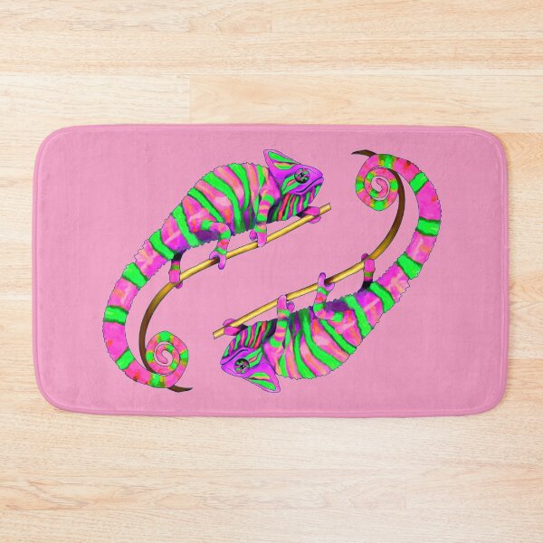 Item preview, Colorful Chameleon Love - Pink and Green Lizard designed and sold by LaRoach Digital Arts.
