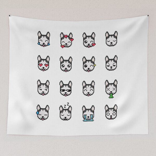 Item preview, Cute Husky Emoji Set (Funny Animal Character Emoticons) designed and sold by Pixe11y.