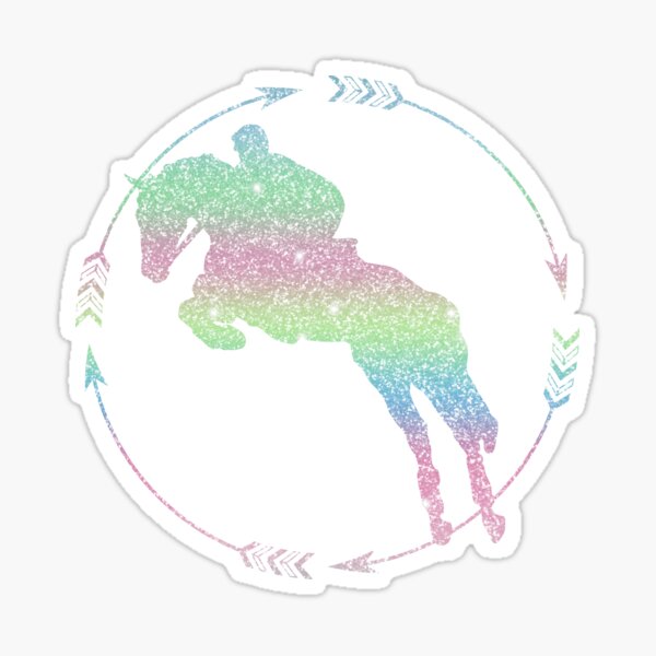 "Rainbow Sparkly Jumping Horse" Sticker for Sale by circusunicorn Redbubble