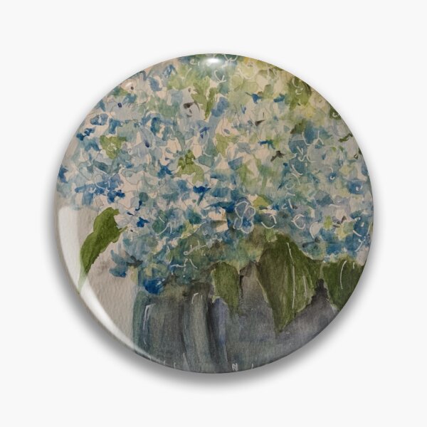 Item preview, Hydrangeas in blue jug designed and sold by paintingsbyk.