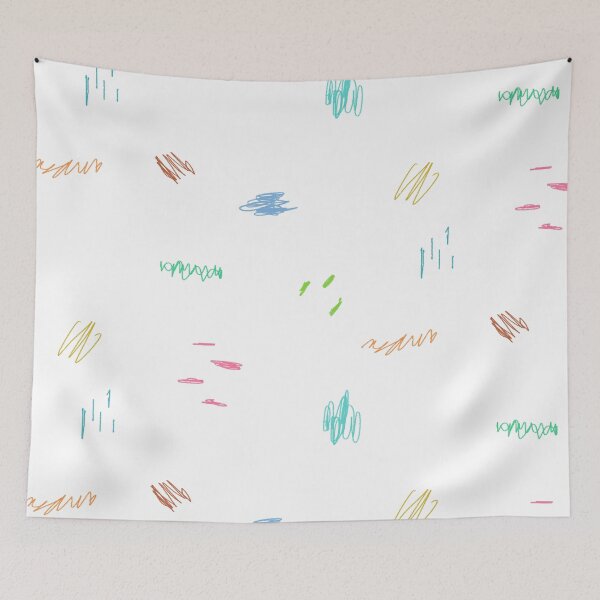 Item preview, Hand drawn Abstract Scribble Color Lines Colored Pencil Drawing Test Colorful Doodle Cute Sketch Scrawl Illustrations Minimal Geometric Art-White Background  designed and sold by DotLinePlane.