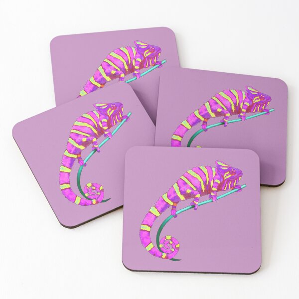 Item preview, Colorful Chameleon Love - Pink and Yellow Lizard designed and sold by LaRoach Digital Arts.