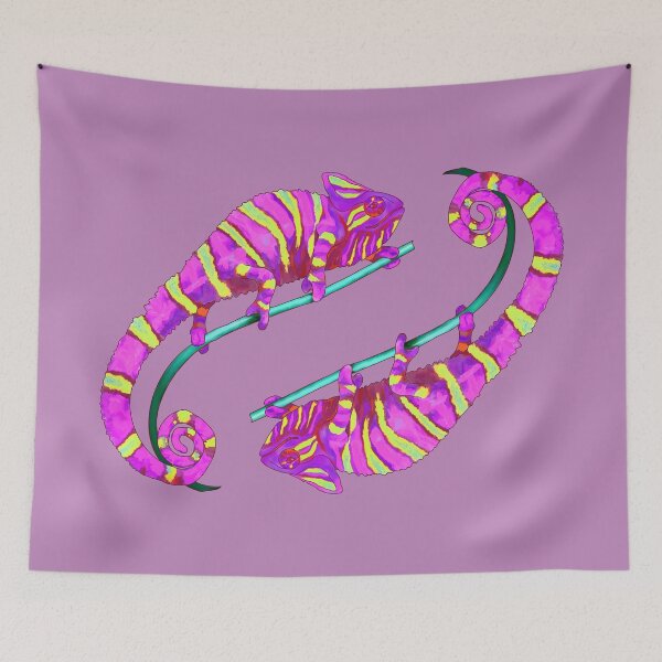 Item preview, Colorful Chameleon Love - Pink and Yellow Lizard designed and sold by LaRoach Digital Arts.