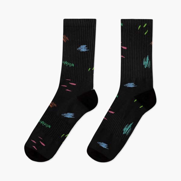 Item preview, Hand drawn Abstract Scribble Color Lines Colored Pencil Drawing Test Colorful Doodle Cute Sketch Scrawl Illustrations Simple Geometric Art-Black Background  designed and sold by DotLinePlane.