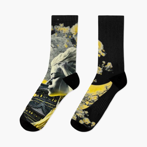 Item preview, Japanese Ukiyo-E Inspired Yellow Scene Featuring Warrior Woman designed and sold by Jozzabazza.