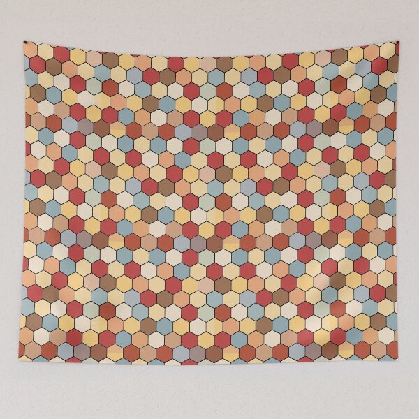 Item preview, Honeycomb Tiling Our First Century Colors on Black Repeat 5748 designed and sold by Art in My Loft.