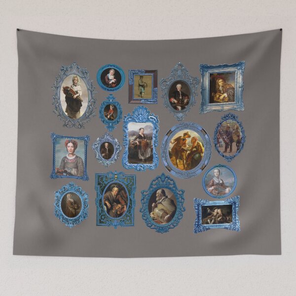 Item preview, Iconography of the hurdy-gurdy with blue frames. designed and sold by Zal-Production.