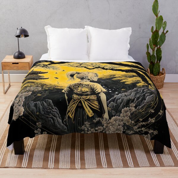 Item preview, Japanese Ukiyo-E Inspired Yellow Scene Featuring Warrior Woman designed and sold by Jozzabazza.