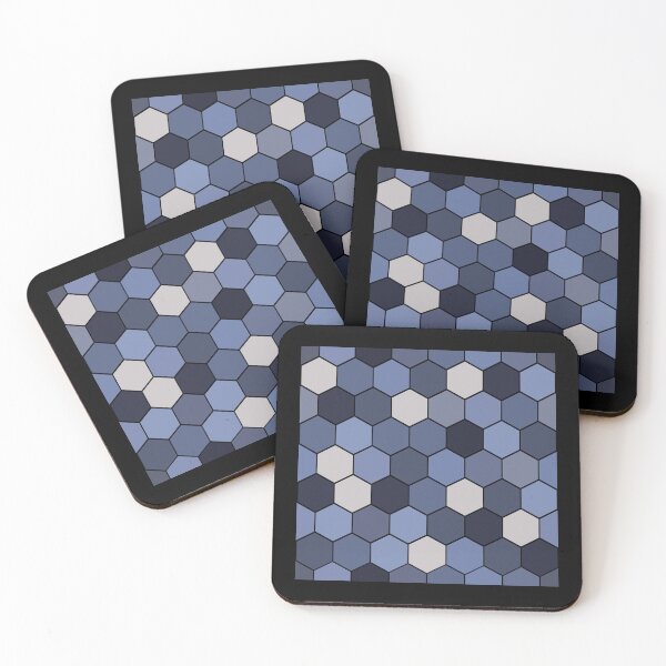 Item preview, Honeycomb Tiling Denim Blues on Black Repeat 5748 designed and sold by Art in My Loft.