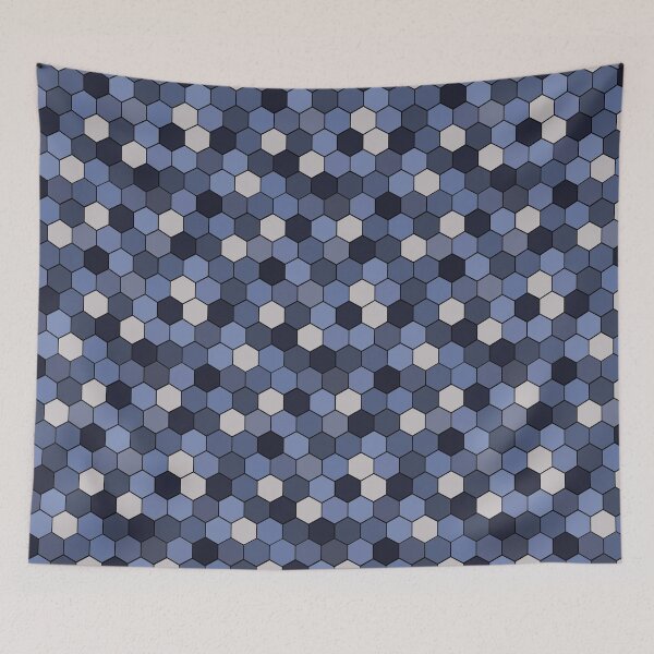 Item preview, Honeycomb Tiling Denim Blues on Black Repeat 5748 designed and sold by Art in My Loft.