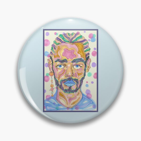 Item preview, Blue Aura Abstract Shapes Portrait Man designed and sold by Harold-Inks.