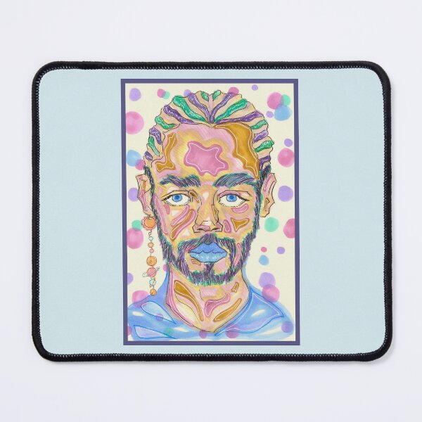 Item preview, Blue Aura Abstract Shapes Portrait Man designed and sold by Harold-Inks.