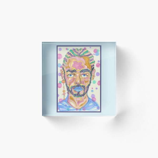 Item preview, Blue Aura Abstract Shapes Portrait Man designed and sold by Harold-Inks.