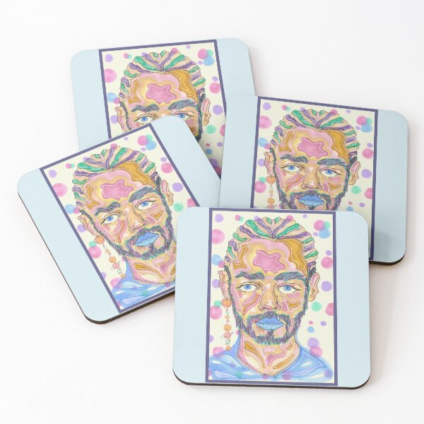 Item preview, Blue Aura Abstract Shapes Portrait Man designed and sold by Harold-Inks.