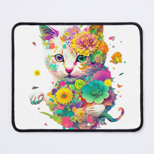 Item preview, Kitten of flowers bordered in Alberto Seveso style designed and sold by Happy1-2.