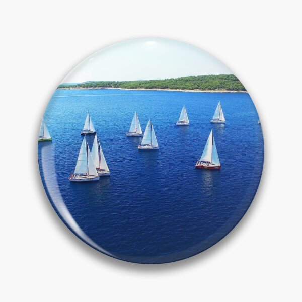 Item preview, MARITIME #33 - Flotilla of Sailboats at Anchor Near Islands designed and sold by DEL-Productions.