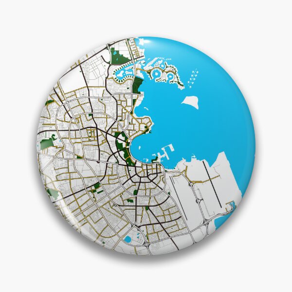 Item preview, colorful map of Doha Qatar designed and sold by wamuigaworld.