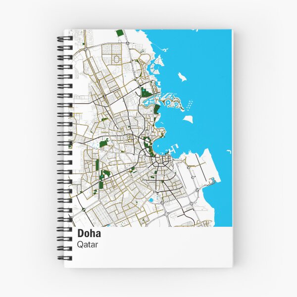 Item preview, colorful map of Doha Qatar designed and sold by wamuigaworld.