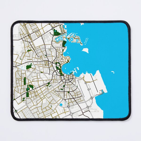 Item preview, colorful map of Doha Qatar designed and sold by wamuigaworld.