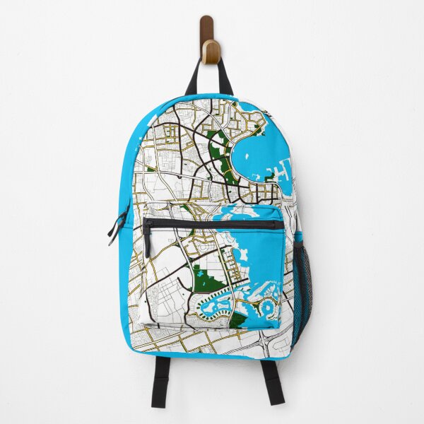 Item preview, colorful map of Doha Qatar designed and sold by wamuigaworld.