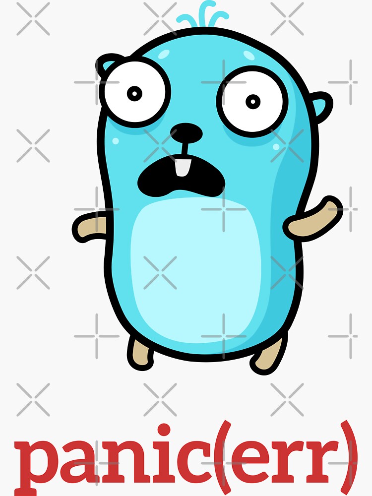 "golang gopher panic" Sticker for Sale by leesander | Redbubble