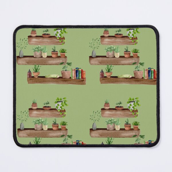 Item preview, Pot Plants and Books on Wooden Shelves designed and sold by InspiredPamjoy.