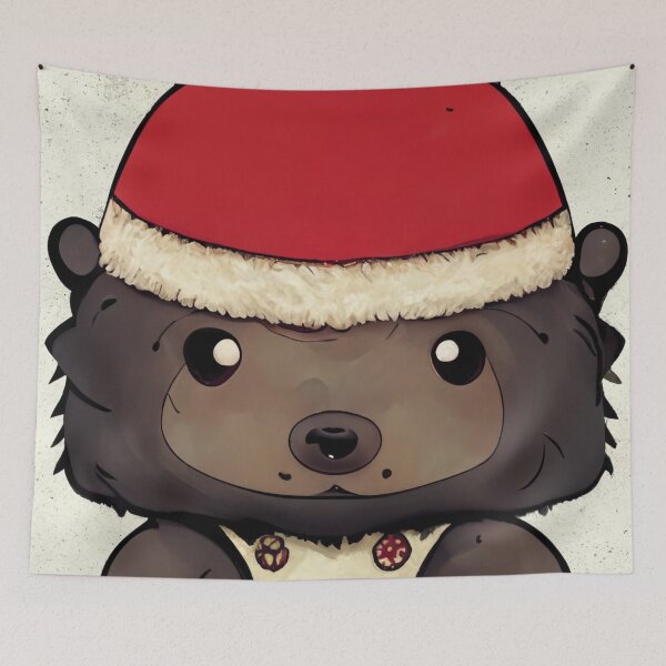 Item preview, Cute Bear Wearing Santa Hat in Chibi-Style #1 designed and sold by Galviato.