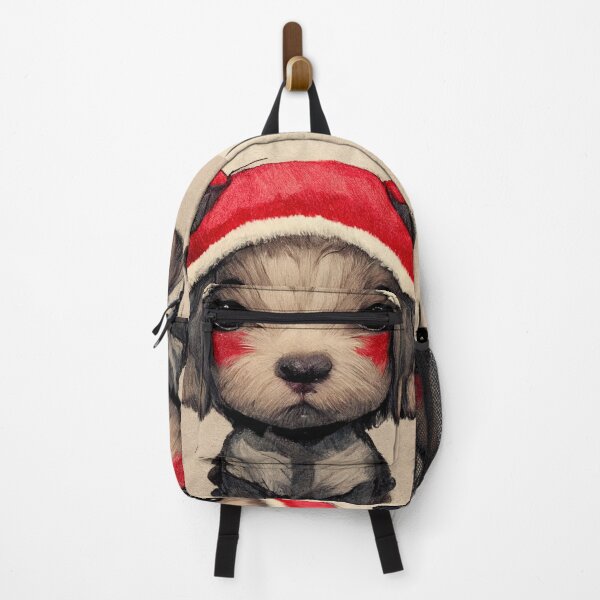 Item preview, Cute Puppy Wearing Santa Hat in Chibi-Style #5 designed and sold by Galviato.
