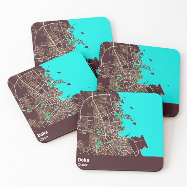 Item preview, Doha Qatar map designed and sold by wamuigaworld.