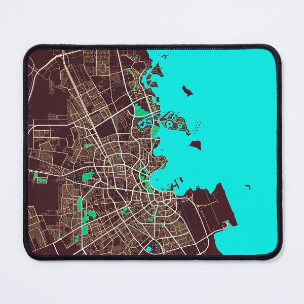 Item preview, Doha Qatar map designed and sold by wamuigaworld.