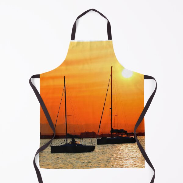 Item preview, MARITIME #34 - Two Silhouetted Sailboats at Anchor at Sunrise/Sunset designed and sold by DEL-Productions.