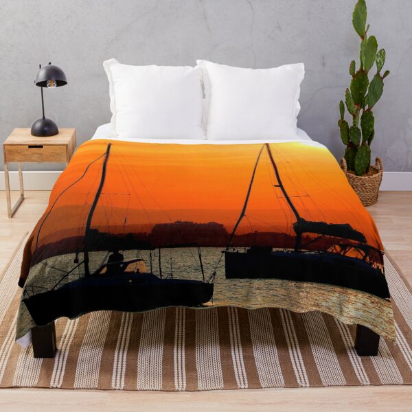 Item preview, MARITIME #34 - Two Silhouetted Sailboats at Anchor at Sunrise/Sunset designed and sold by DEL-Productions.