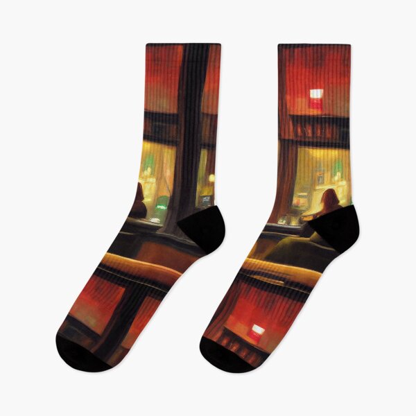 Item preview, Nocturnal Reverie: A Hopper-Inspired Scene of Urban Solitude designed and sold by ZGigerBarker.