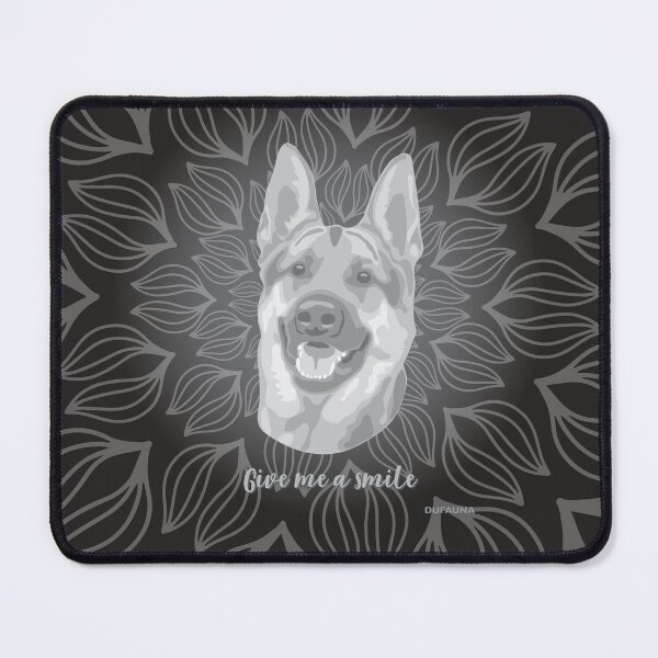 Item preview, DuFauna German Shepherd Black and White Smiling Face "Give me a smile" designed and sold by DuFauna.