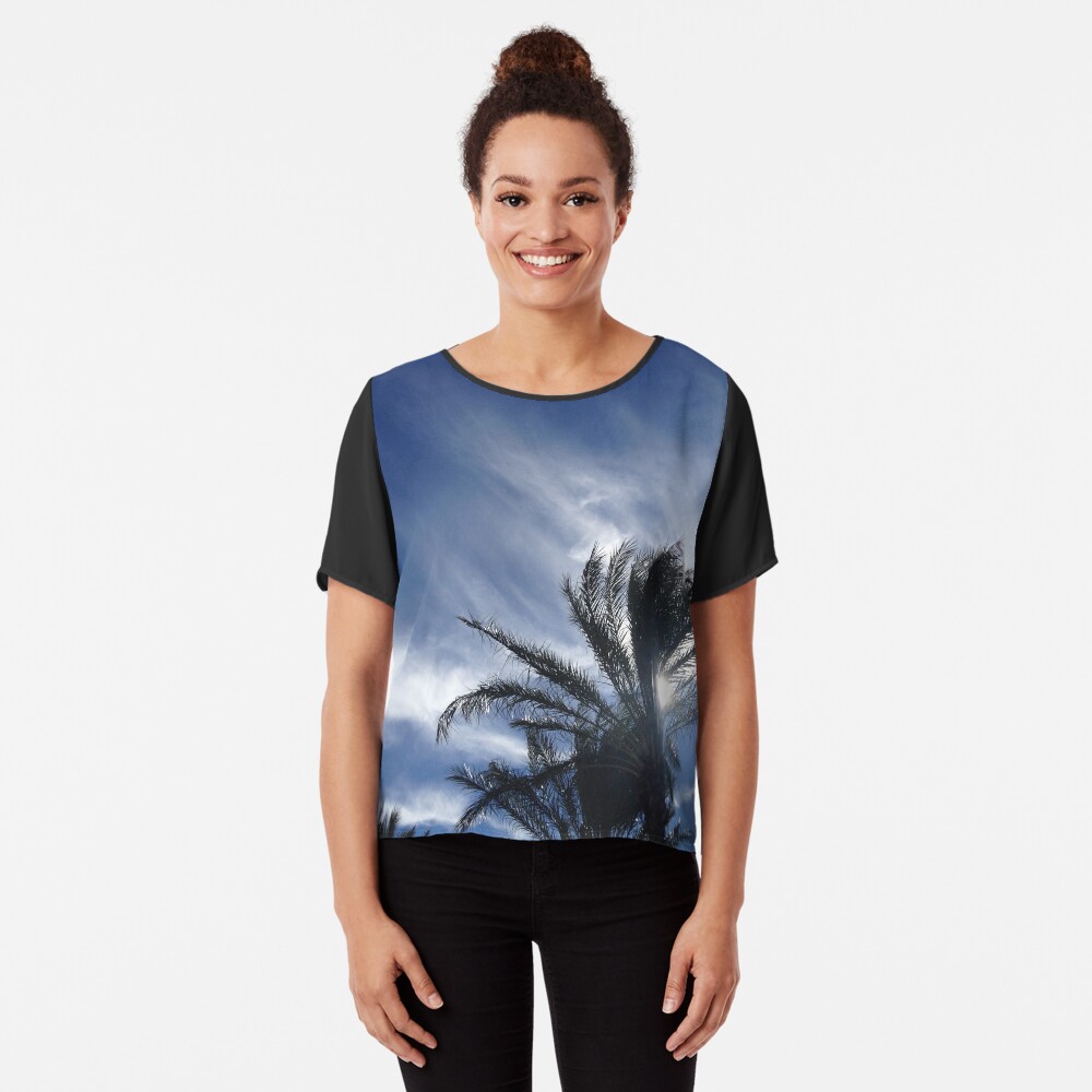 Palm Springs Winter Sky Chiffon Top