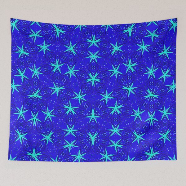 Item preview, Mesmerizing Cobalt Blue Star Pattern Seamless Pattern Print  designed and sold by protegra.