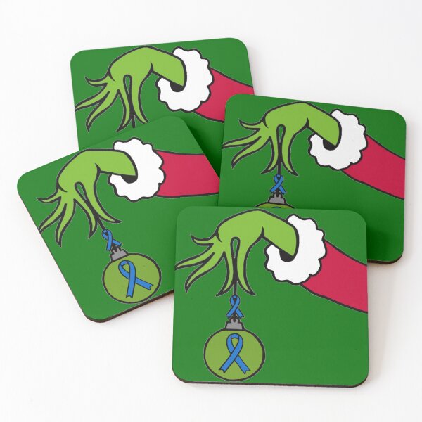 Item preview, The Green Mean One holding a Awareness Ribbon Christmas Ball (Blue) designed and sold by CaitlynConnor.