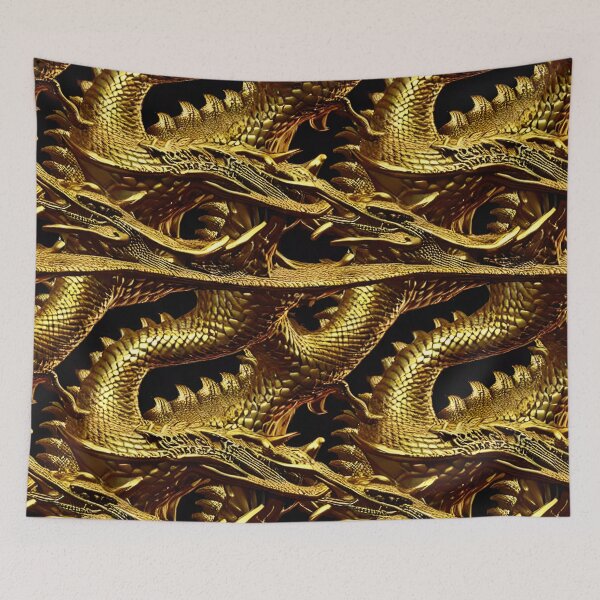 Item preview, Golden Dragon - Seamless Pattern designed and sold by Chubuter.