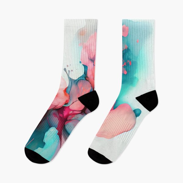 Item preview, Abstract coral pink and aqua designed and sold by Ilze Lucero.